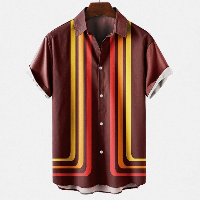 S-6XL 2024 Cămașă pentru bărbați cu model imprimat 3d street casual mânecă scurtă pentru bărbați