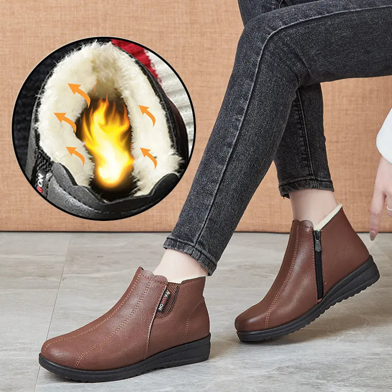 🔥Ograniczona czasowo wyprzedaż【35-41】👢Bardzo ciepłe skórzane buty
