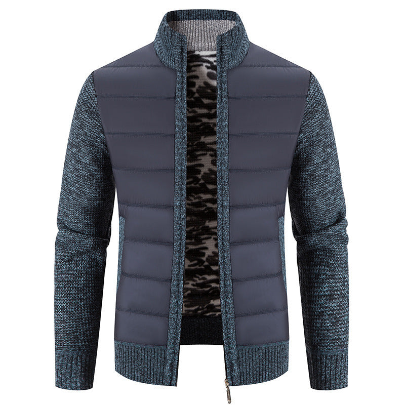【M-3XL】Męski sweter ze stójką, luźny dzianinowy kardigan