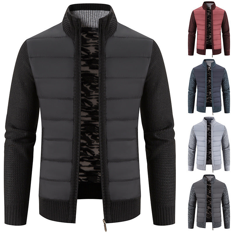 【M-3XL】Męski sweter ze stójką, luźny dzianinowy kardigan