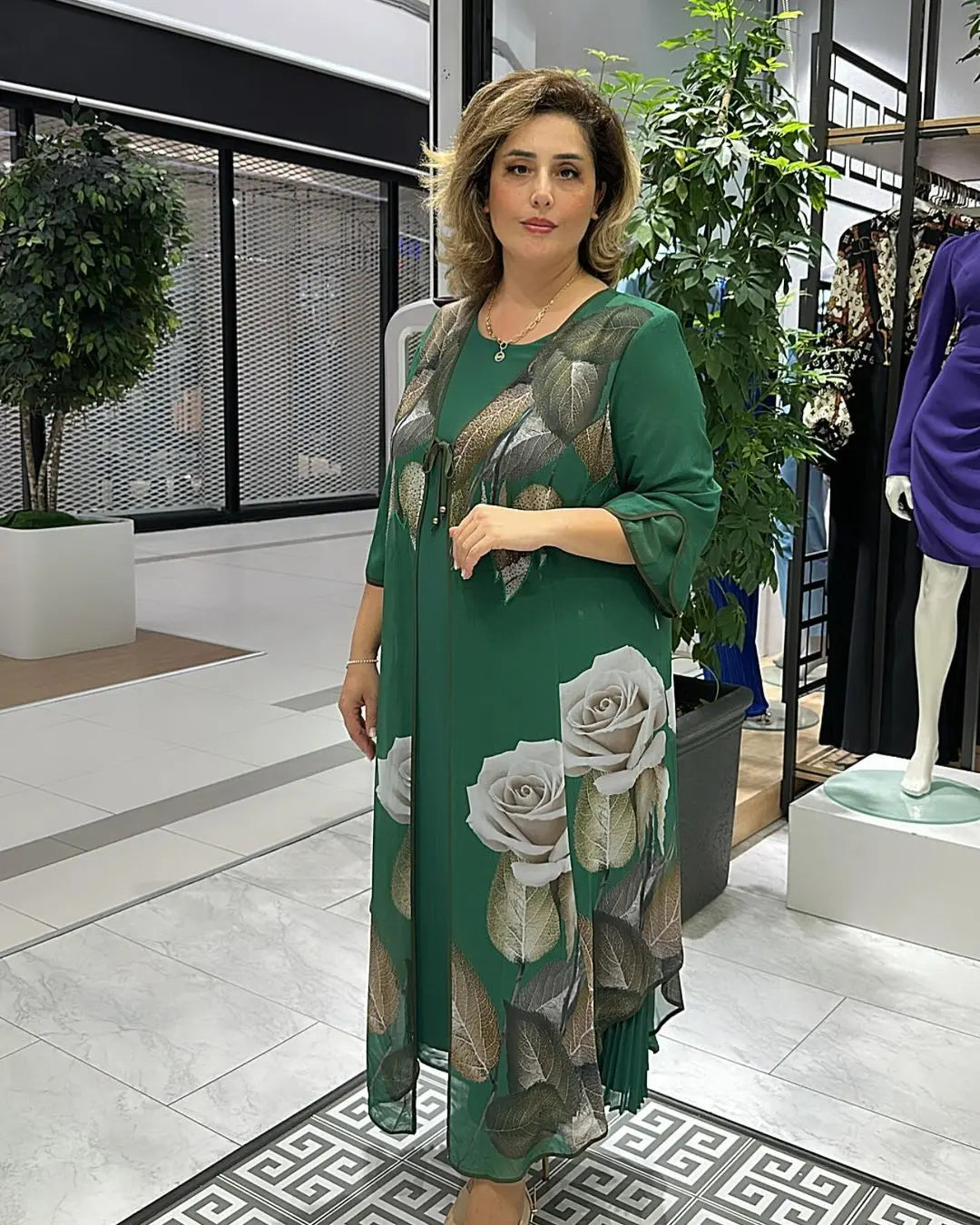 🔥【8O%OFF】【S-5XL】2024 Noi rochii florale verzi noi verzi
