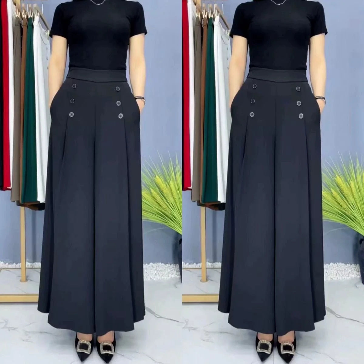 Ofertă limitată-LAST DAY 49% OFF - [Comfort and Slim] Stylish Pleated Wide-leg Pants