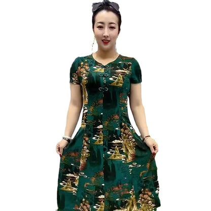 XL-5XL-2024-Noua rochie vintage eleganta florala pentru vara