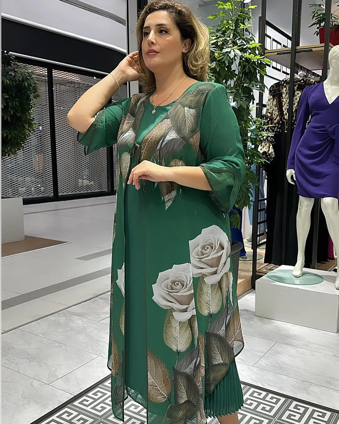 🔥【8O%OFF】【S-5XL】2024 Noi rochii florale verzi noi verzi